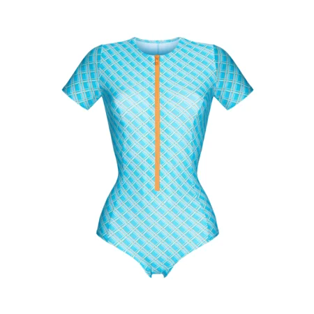 Sports swimsuit with short sleeves